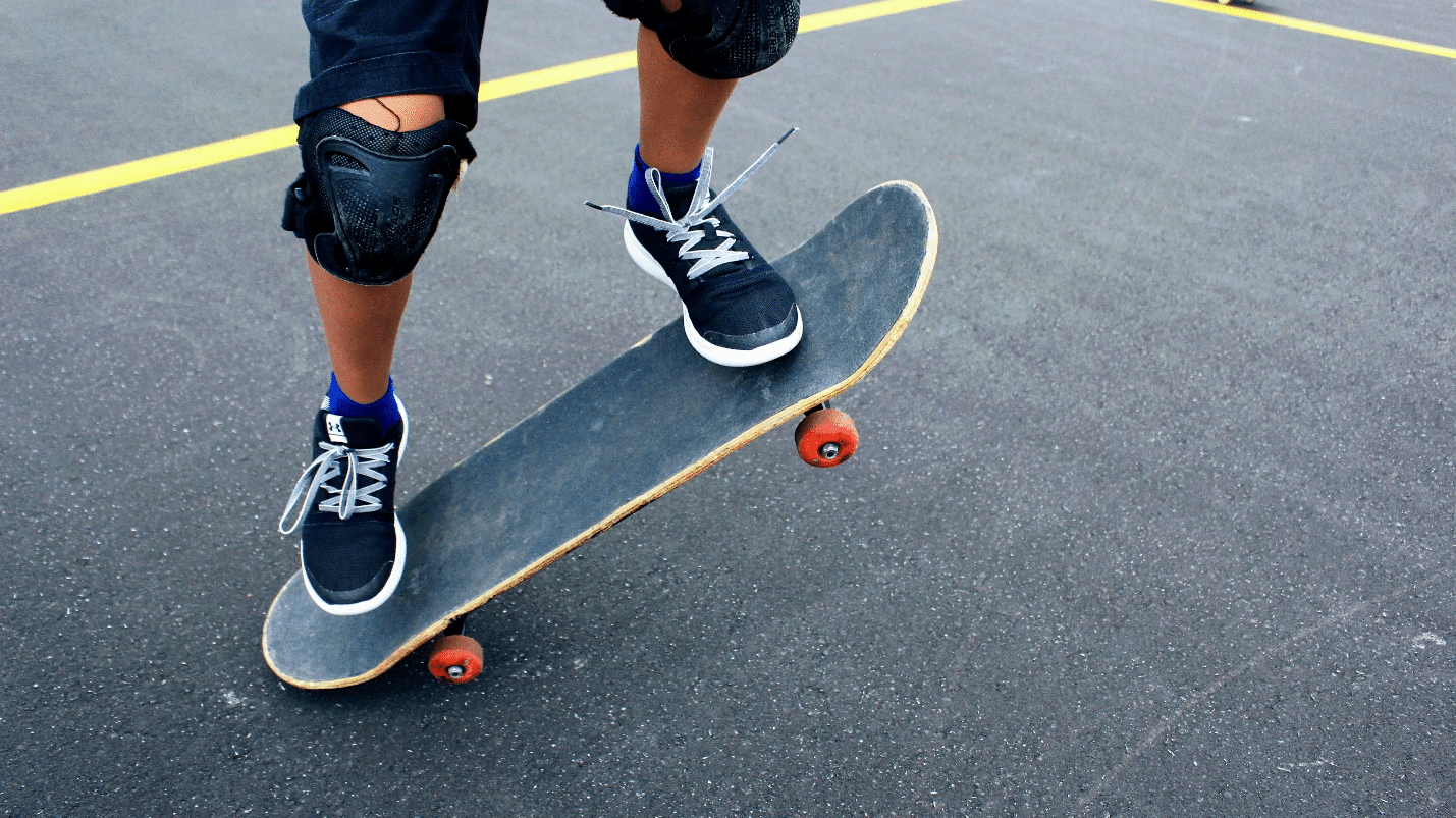 A person on a skateboard